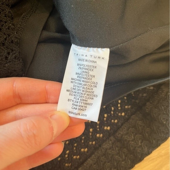 NWT Trina Turk Black Knit Halter Sheath Knee Length Midi Dress Size 2 - Picture 5 of 7